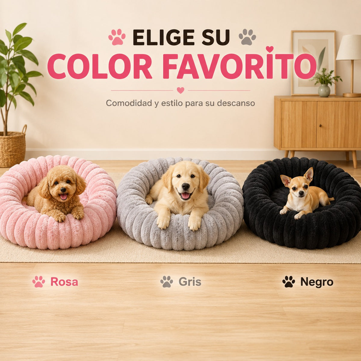 Cama para perros y gatos antiestres